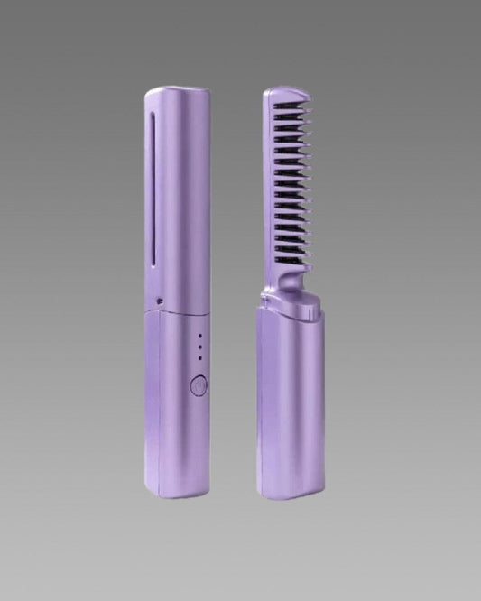 Meneflix Portable Mini Hair Straightener | Cordless Rechargeable Adjustable Hot Comb